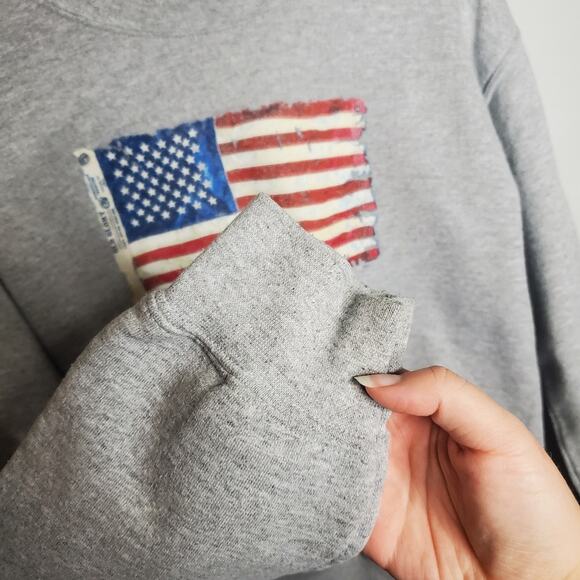 Washington D.C. US Flag Crewneck Pullover Grey Sweatshirt Women's Small Souvenir - Picture 8 of 11
